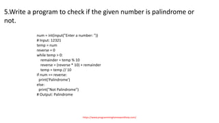 Python Question - Python Assignment Help | PPT