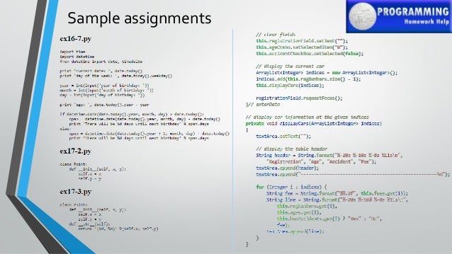 Python Assignment Help | Python Homework Help programming homework service