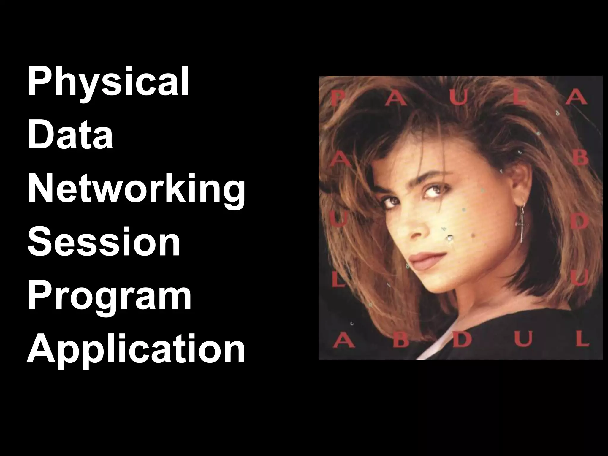 Physical 
Data 
Networking 
Session 
Program 
Application 
 