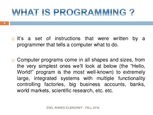 Programming I lecture 1