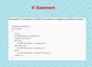 Programming in C and Decision Making Branching | PPTX