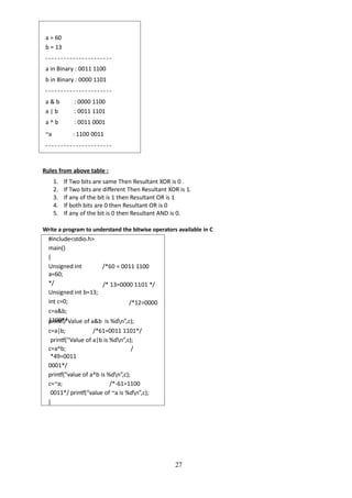 Full Basic Programming in c material ppt | PPTX