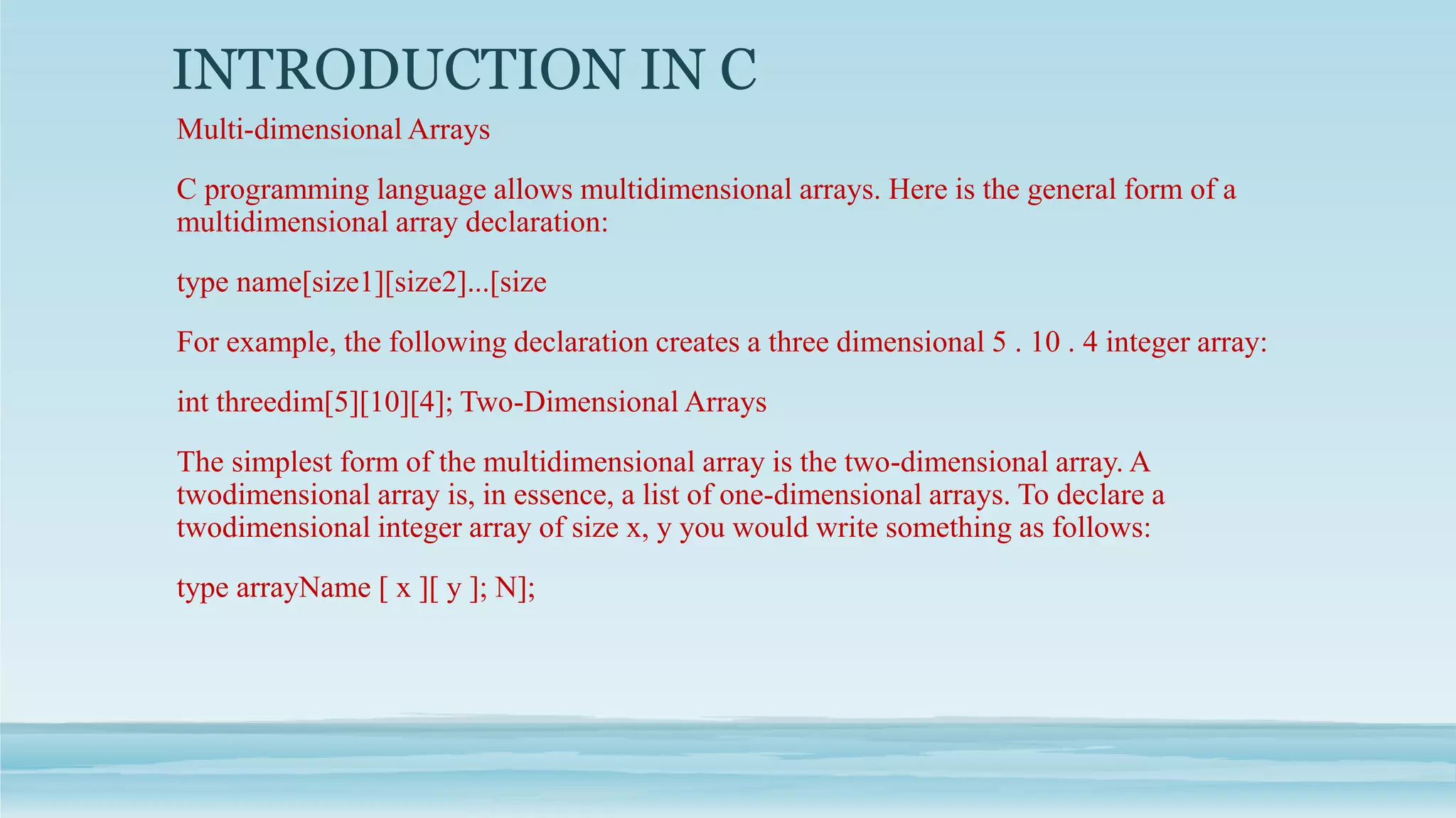 Programming in c arrays | PPT