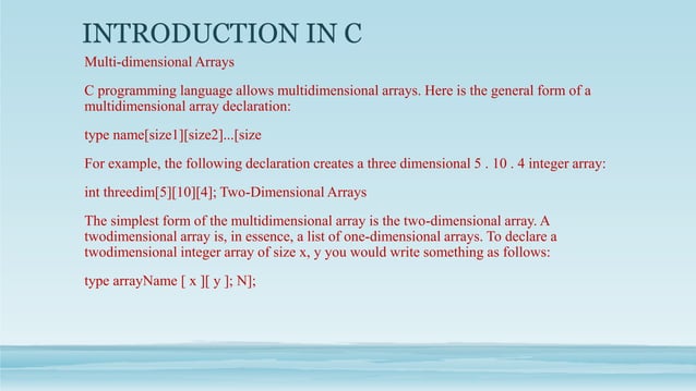 Programming in c arrays | PPT
