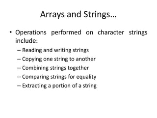 Programming in C - Fundamental Study of Strings | PPT