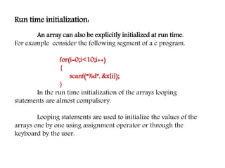 Programming in c Arrays | PPTX