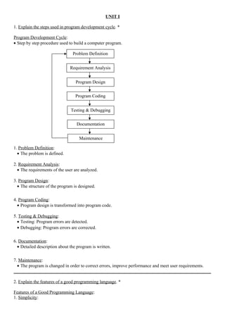 Programming in c notes | DOC