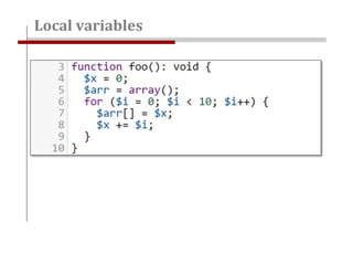 Local variables
 