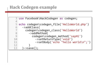 Hack Codegen example
 