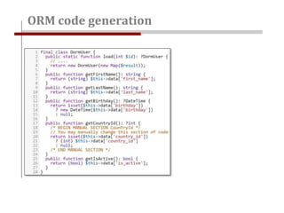 ORM code generation
 