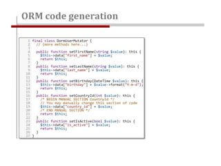 ORM code generation
 