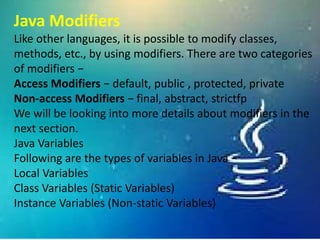 Programming in java ppt | PPT