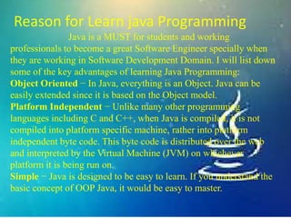 Programming in java ppt | PPT