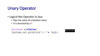 Programming in Java: Introduces Operators in Java | PDF