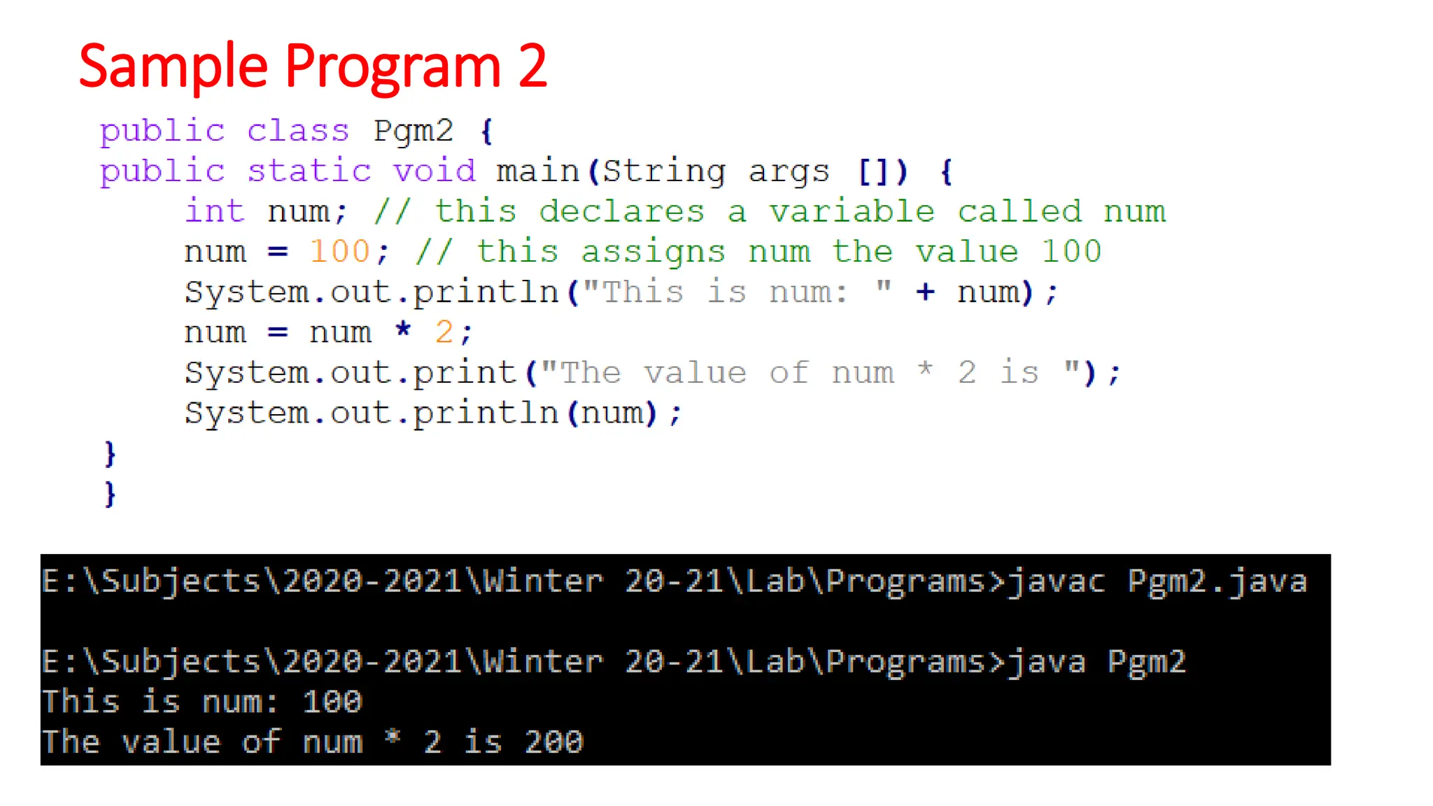 Sample Program 2
 