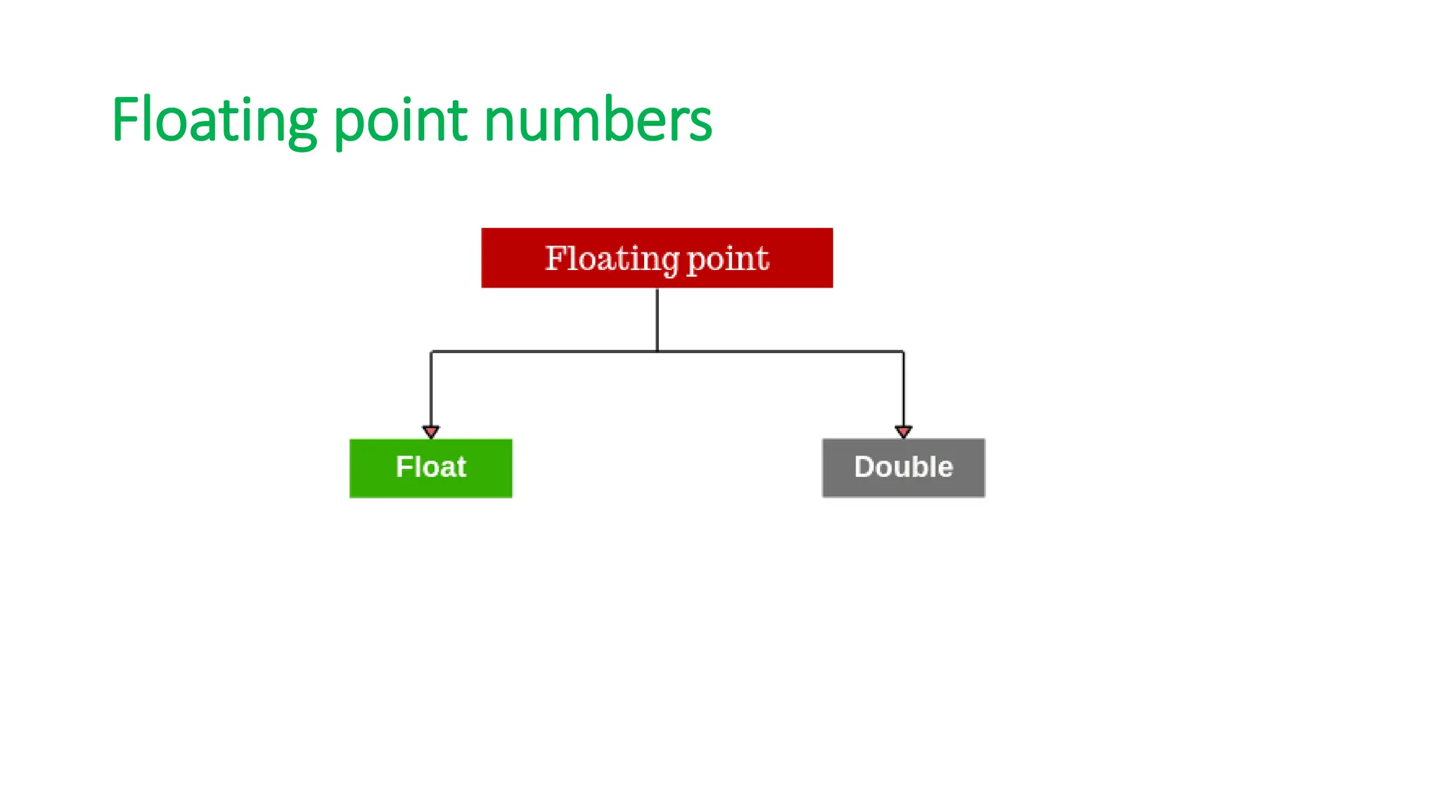 Floating point numbers
 