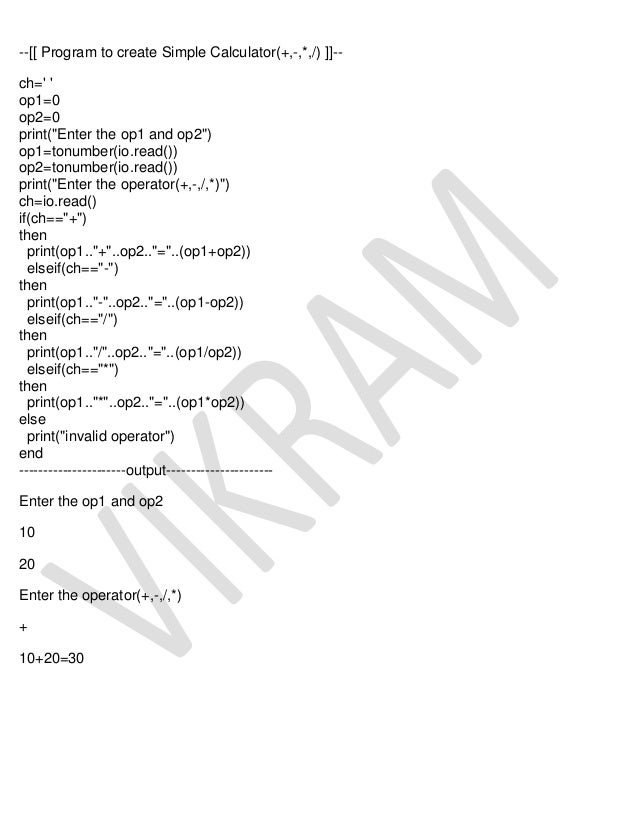 Programming in lua Basic