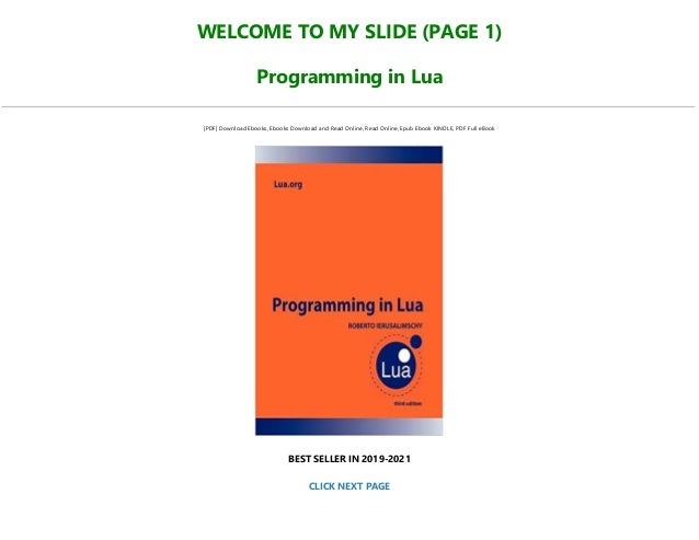 E Book Download Programming In Lua Full Pages