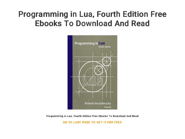 Programming in Lua... Fourth Edition Free Ebooks To Download And Read
