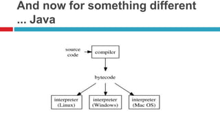 And now for something different
... Java
 