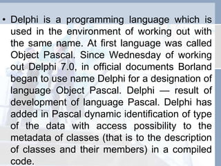 Programming landuages | PPTX