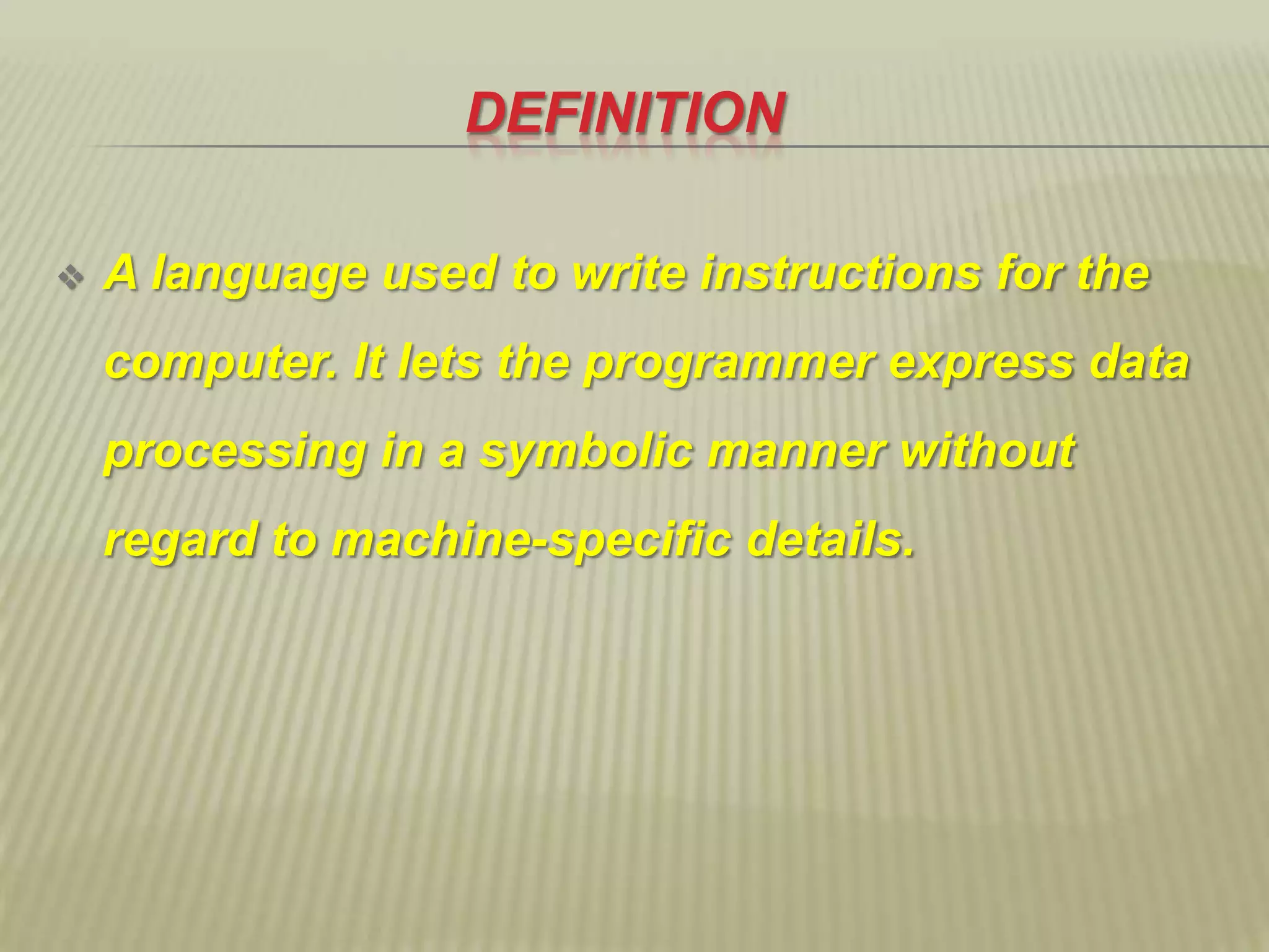 Programming language | PPT