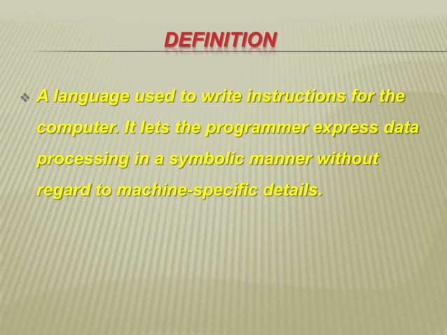 Programming language | PPT