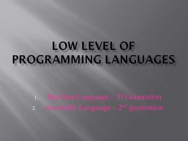 Programming language | PPT | Programming Languages | Computing