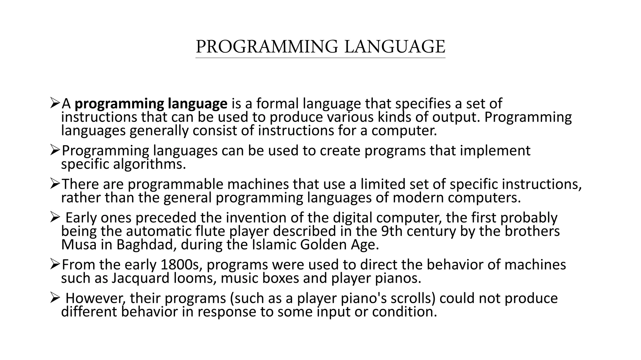 Programming Language | PPT