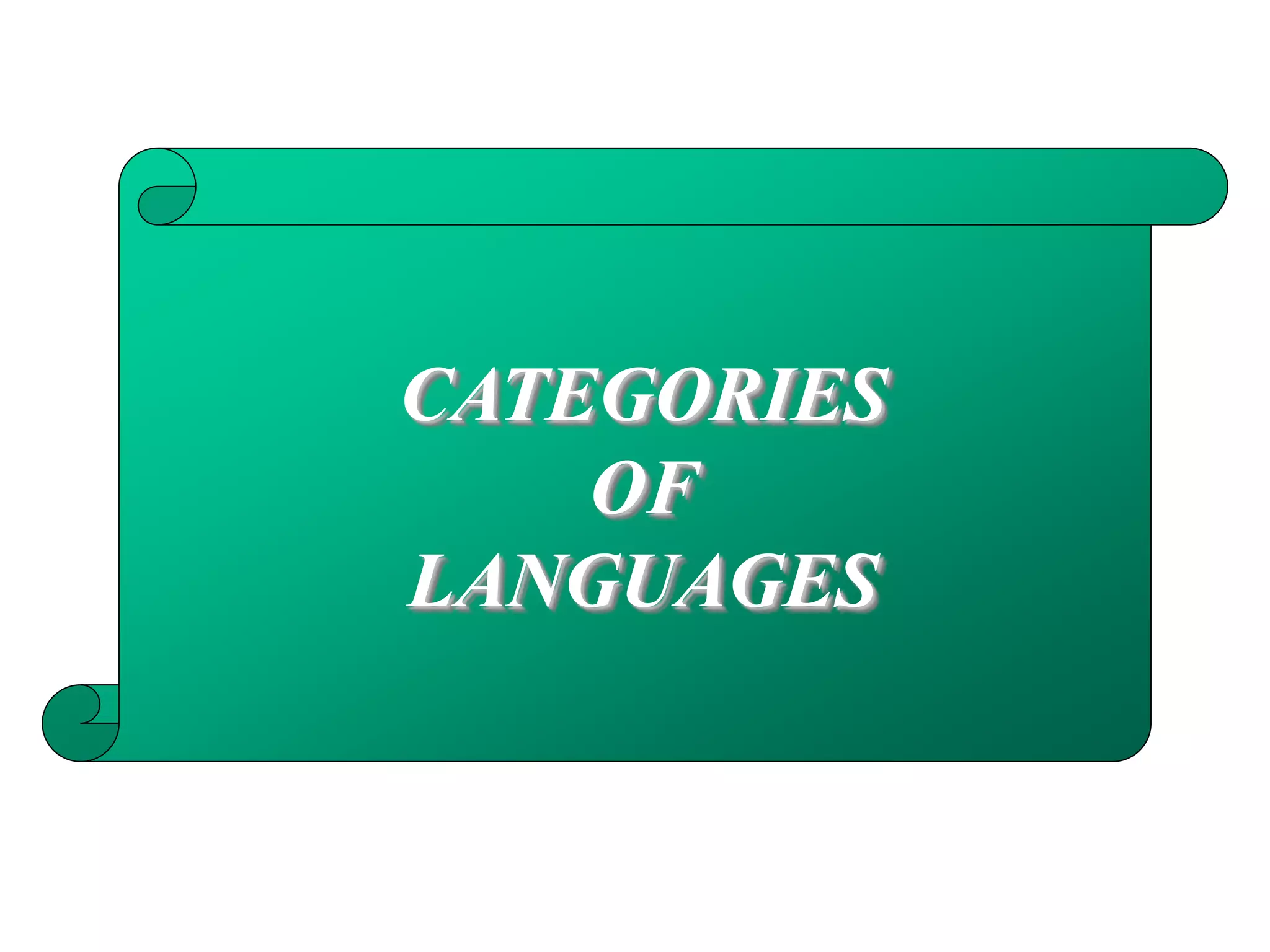 CATEGORIES
OF
LANGUAGES
 