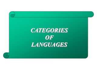 CATEGORIES
OF
LANGUAGES
 