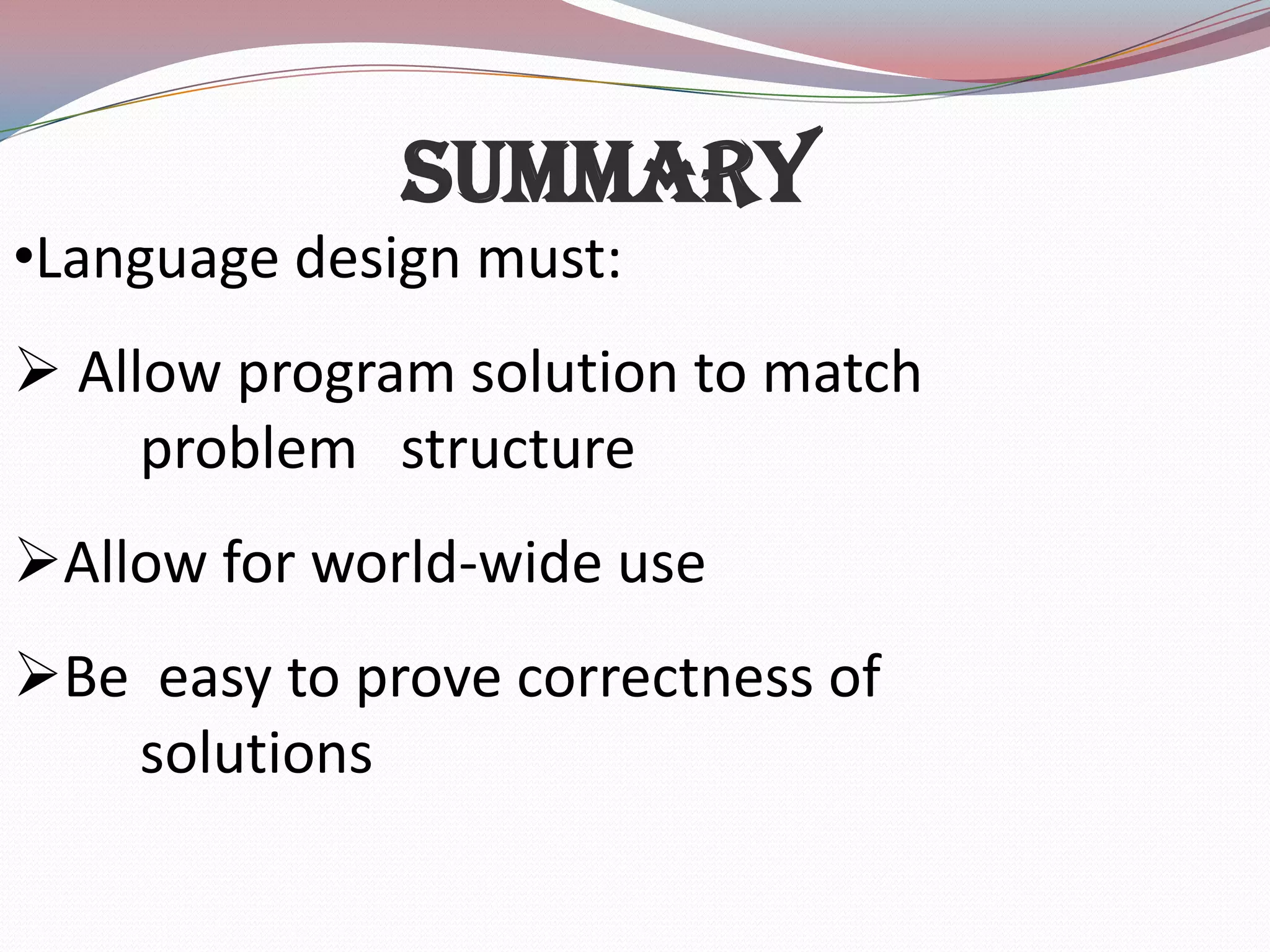 Programming language design and implemenation | PPT