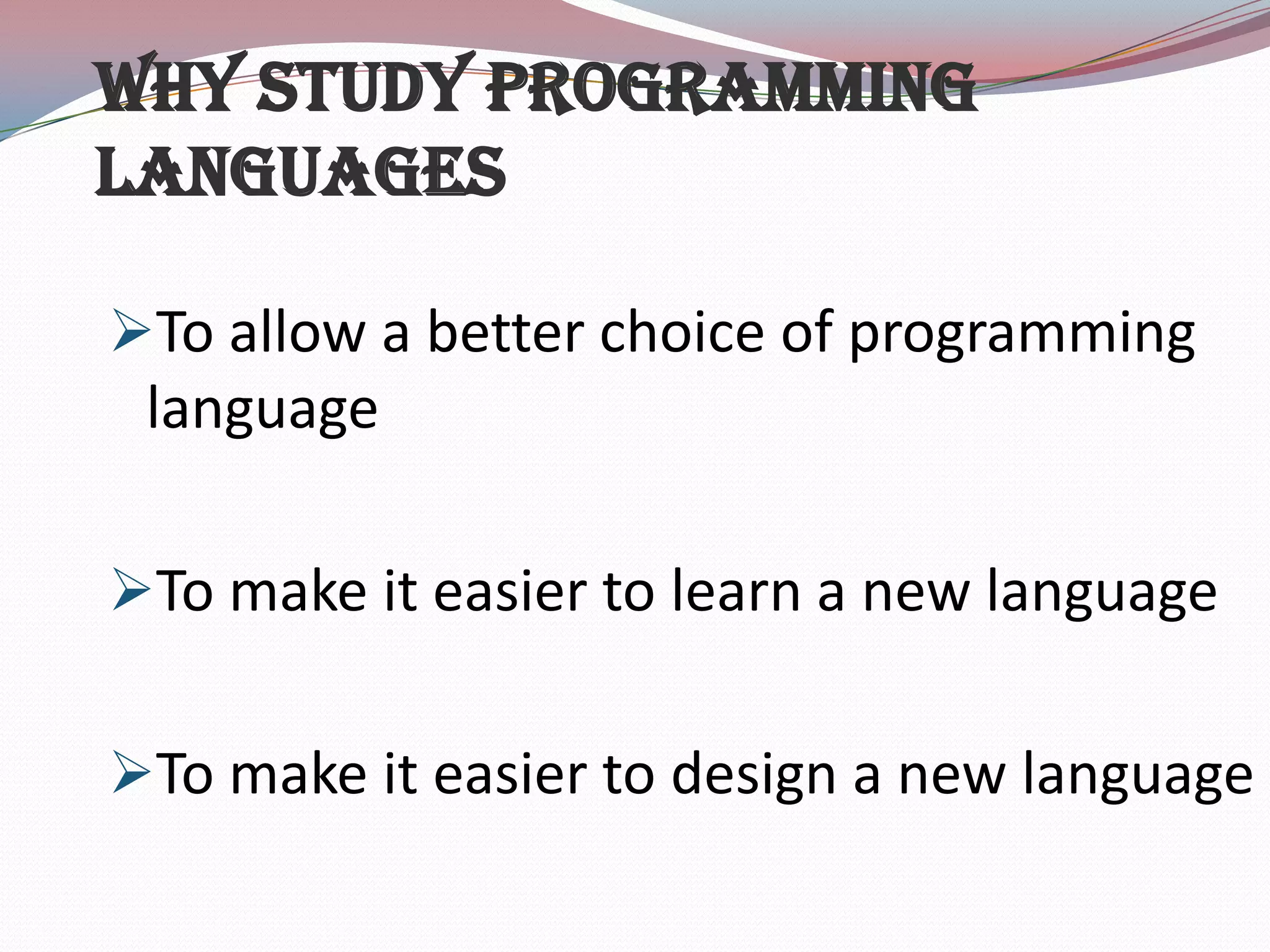 Programming language design and implemenation | PPT