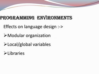 Programming language design and implemenation | PPT