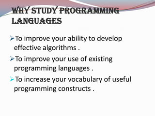 Programming language design and implemenation | PPT