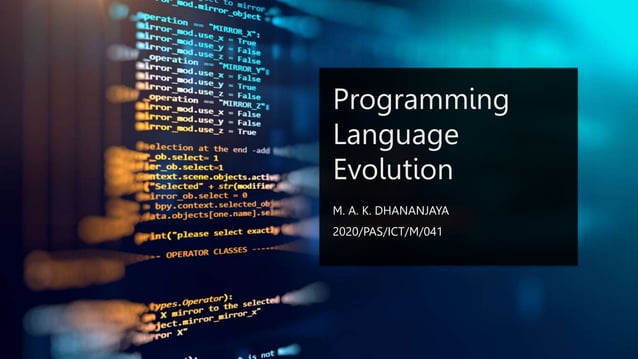 Programming Language Evolution | PPTX | Programming Languages | Computing