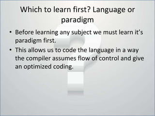 Programming language paradigms | PPTX