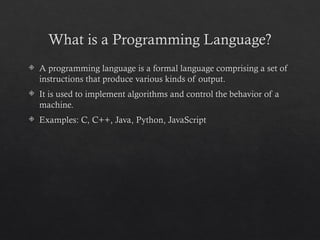 PPT on the topic of programming language | PPTX
