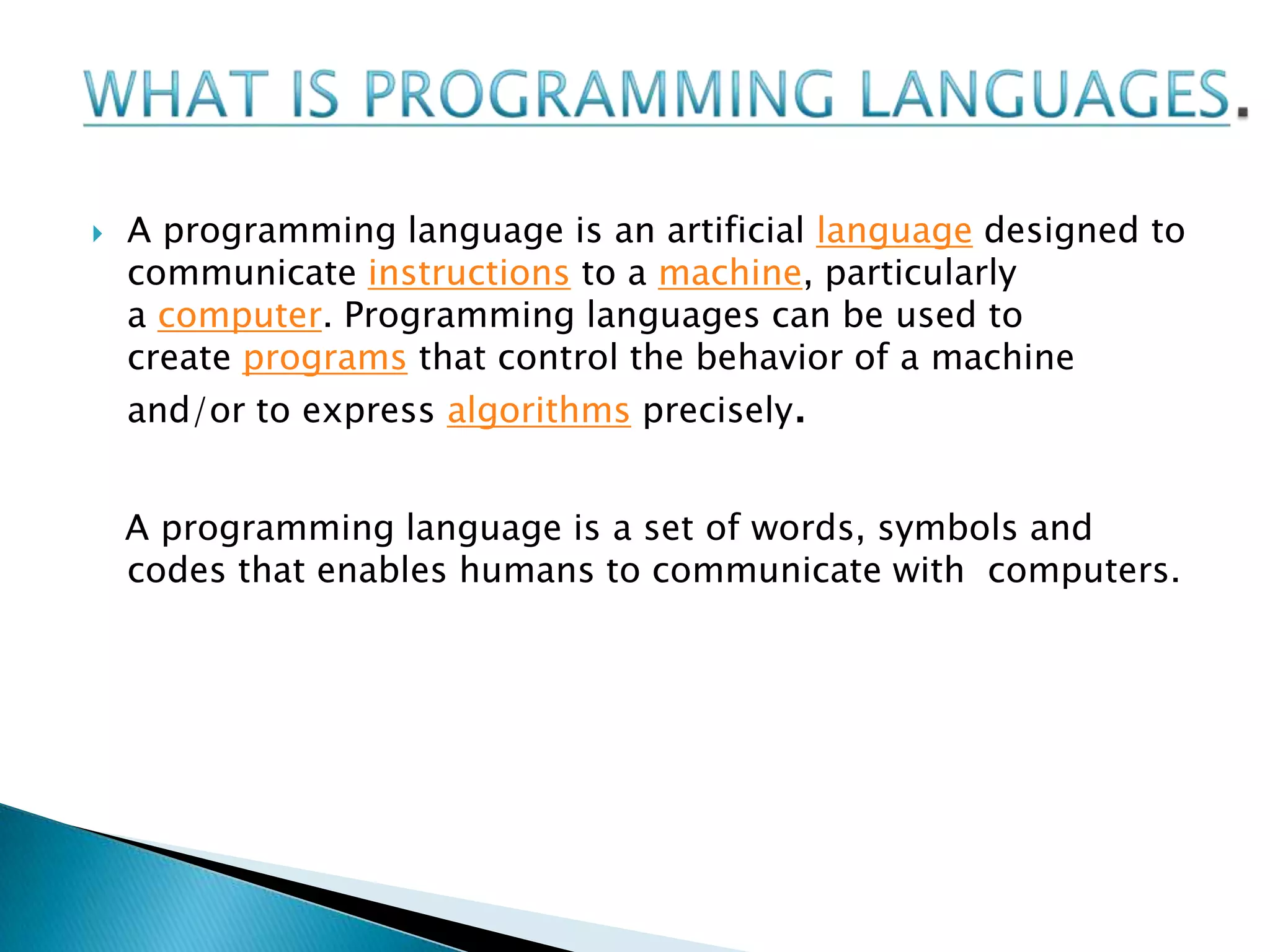 Programming languages | PPT