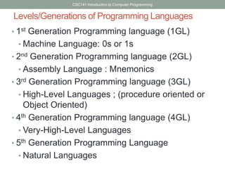 Introduction to Programming Languages | PPTX
