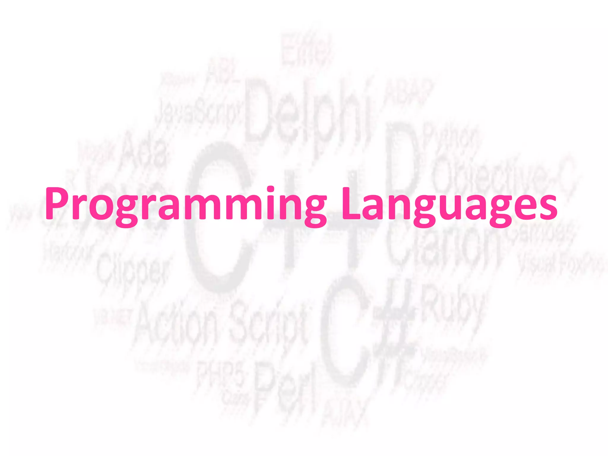 Programming languages | PPT