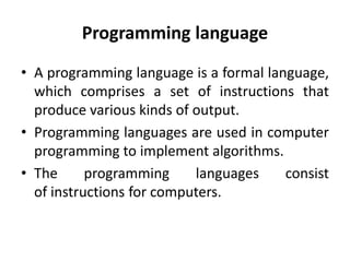 Programming languages | PPT