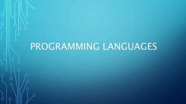 Programming Languages | PPT