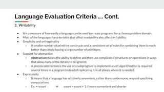 Programming Writability Programming languages and concepts by vivek parihar | PDF