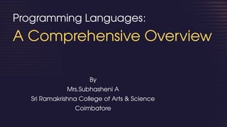 Programming Languages and Modern Computing | PPTX