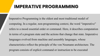 Programming languages and paradigms | PPTX