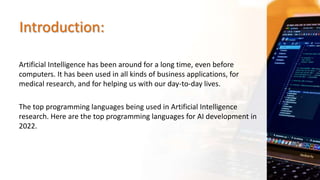 Programming languages for AI Development.pptx