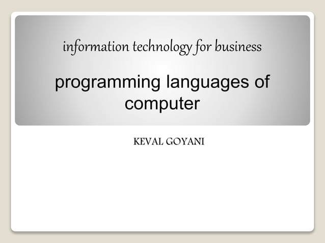 Programming languages of computer | PPT