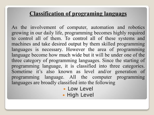 Programming languages of computer | PPTX | Programming Languages ...