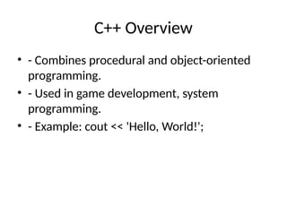 Programming_Languages_Presentation.pptx. | PPT